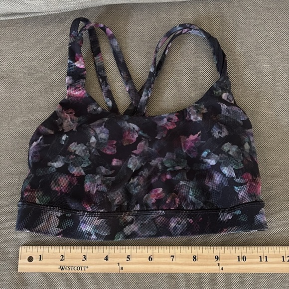 Lululemon Athletica Energy Sports Bra Black Floral Yoga Athletic Women’s 4 - Picture 8 of 10